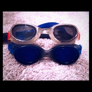 Two recreation googles great for lap swimming.